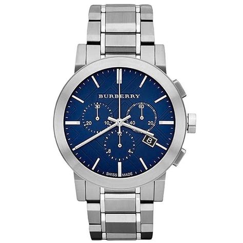 Mens / Gents Blue Dial Silver Stainless Steel 